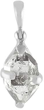 Starborn Herkimer Kristall Rohstein unbehandelt Anhänger in 925 Sterling Fassung