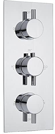Milano Mirage – Modern 2 Outlet Triple Thermostatic Concealed Mixer Shower Valve - Chrome