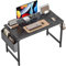 CubiCubi Computer Desk, 120cm Office Desk Study Writing Table for Home Office, Modern Simple Style, Black Metal Frame, Black Marble