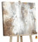 YS-Art Abstrakt Acryl Gemälde auf Leinwand Weisheit handgemalt Wandbilder Wohnzimmer modern Wohndekor Bild Farbe weiß gold quadratisch echte Kunst 100x100 cm