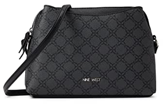 Nine West Calandra Mini Dome Crossbody Jet Black Logo One Size