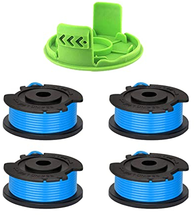 CDIYTOOL Greenworks G24LT Trimmer Spool Lines, 4.9m long 1.65mm dia fit for Greenworks 24V Lawn Trimmers G24LT G24LTK2 G24LT30M G24LT30MK2 (4 spools + 1 caps)