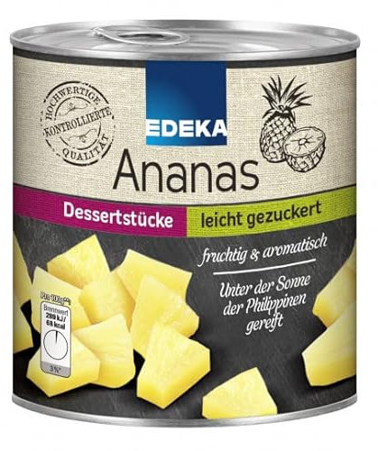 EDEKA Ananas Stücke leicht gezuckert 567G in der Dose
