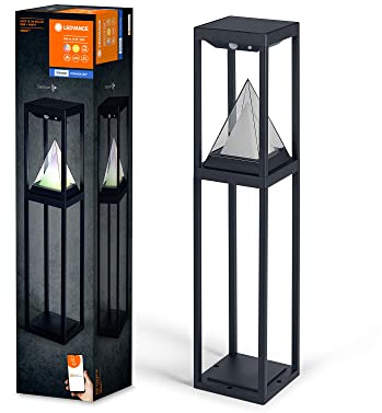 LEDVANCE SMART+ Outdoor Bluetooth Solar-Wegeleuchte, mit warmweißem (3000K) und Farblicht, ohne Strom nutzbar, bis 2,5 Stunden Brenndauer bei 100% Licht, wiederaufladbar mit USB-C Kabel, IP44, schwarz