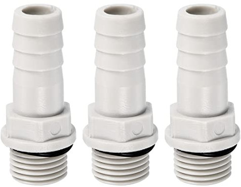 PATIKIL Tuyau Barbillon Raccord Droit 11mm Barbelé G1/4 Mâle Filetage, 3 Paquet POM Plastique Tuyau Connecteur, Gris