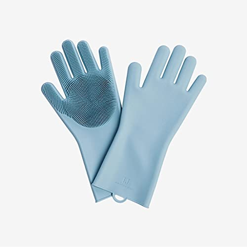 Guantes de cocina for hornear Guantes de limpieza de silicona Guantes de horno de cocina Guantes impermeables for tareas domésticas Lavandería Plato Fregado Limpieza de ollas Guantes de frutas 2pcs Co