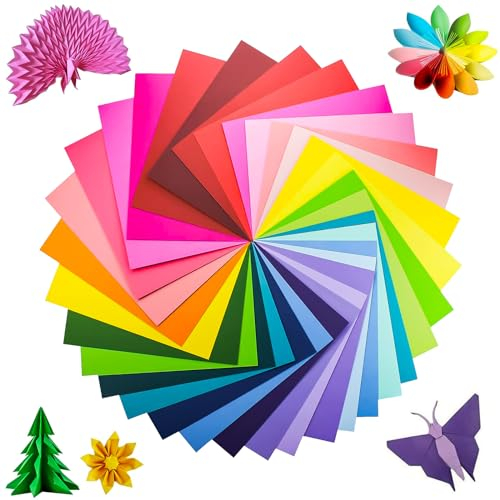 200 Blatt Buntes Papier, 20 Farben A4 Faltblätter, 70 g/m², Geeignet Für Kinderkunst, Bastelaktivitäten, DIY-Kunst, Schule