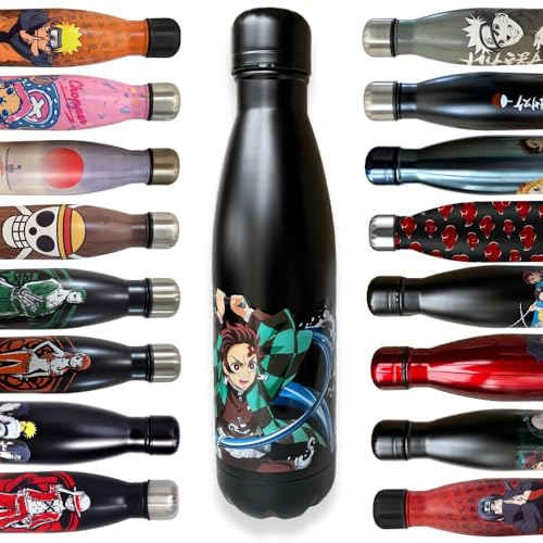 Homadict - Bouteille Isotherme Demon Slayer - Gourde en acier inoxidable - Tanjiro Souffle de l'eau - Maintien Chaud et Froid 12h - Sport, Voyage, Quotidien - 500ml - BPA Free - Licence Officielle