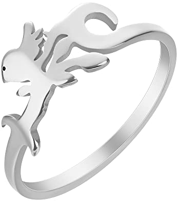QIAMNI Bird Ring Tweeting Bird on Branch Twig Ring Everyday Stainless Steel Jewelry Nature Animal Rings Sparrow Ring Spring Fashion Ring(silver)