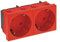 OBO Bettermann 6120109 Geräteeinsatz Doppelsteckdose (B/H/T) 90 x 45 x 42 mm, 1 Stück, rot