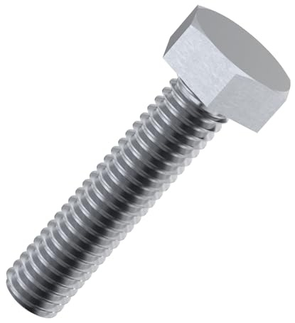 Accu - Lot de 10 boulons hexagonaux filetés M8 x 30 mm (DIN 933) – Acier inoxydable marin (A4)