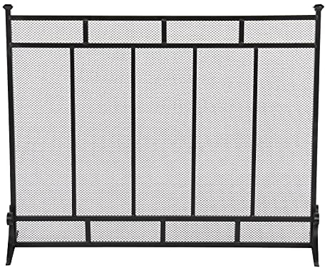 Feuerschutz/Funkenschutz, Kaminschutz, vertikales Gitter, dekoratives Eisengeflecht, 99 x 30,5 x 79 cm, Feuerschutz (schwarz, 99 x 30,5 x 79 cm) Marriage