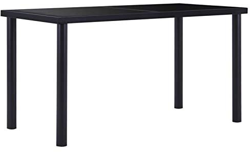 LAPOOH Esstisch, Küchentisch, Esszimmertische, Esszimmermöbel, Esszimmer, Couchtisch, Esstischgruppe, Tisch, Schwarz 140 x 70 x 75 cm Hartglas