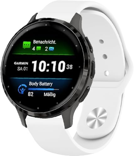Ersatzarmband Silikon für Garmin Venu 2S/Vivomove 3S/Vivoactive 4S, Forerunner 255S/265S, 18mm Sport Armbänder Uhrenarmband, Armband für Huawei Watch 5 42mm/GT 5/Pro 42mm/GT 4 41mm