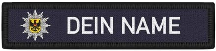 Copytec Patch Namensschild BPOL Polizei Wunschtext Personaliert Name Blutgruppe #41337