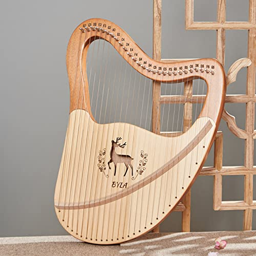 Lyra Harfe 21/24/27 Saiten Metall Mahagoni Korpus Saiteninstrument mit Stimmschlüssel und Tragetasche, für Kinder Erwachsene Anfänger