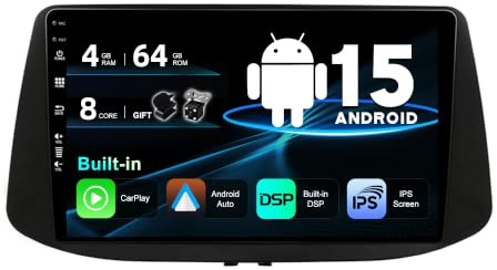 SXAUTO Android 14 IPS Autoradio para Hyundai i30 (2017-2018) - Inalámbrica CarPlay/Android Auto - 4G+64G - LED Cámara + Mic - DSP Dab Fast-Boot 360-CAM Volante - 9 Pulgada 2 DIN AHD WiFi