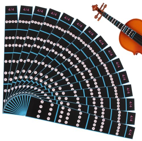 NHPY 15 Stück Violine Griffbrett Aufkleber, abnehmbare 4/4 Violine Finger Position Marker Geige Griffbrett Aufkleber Indikator für Anfänger Praxis