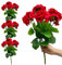 Fiori Di Geranio Artificiali Rossi 4 Pezzi Gerani Finti Resistenti Ai Raggi Uv Da 14 Pollici per Esterni Piante Di Geranio Realistiche Resistenti Allo Sbiadimento per Decorazioni per Matrimoni a Casa
