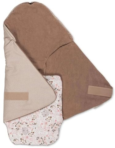 ULLENBOOM Einschlagdecke Babyschale Sommer, Aus 100% OEKO-TEX Materialien - Rosa Blüten (Made in EU) - Decke für Babyschale & Kinderwagen, Für gängige Kindersitze, ideal für 0 bis 9 Monate