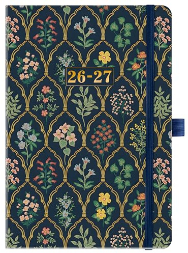 Kamaking Schülerkalender 2025-2026, A5, Wochenansicht, 25,5 x 15,5 cm, Retro-Blume