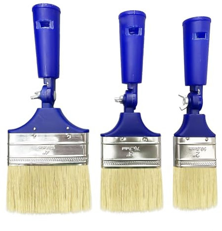 DAZZLUXE Set di pennelli da 3 pezzi, pennello girevole, pennello da parete e soffitto, pennello a grande portata, pennello decorativo, facile da pulire e riutilizzare