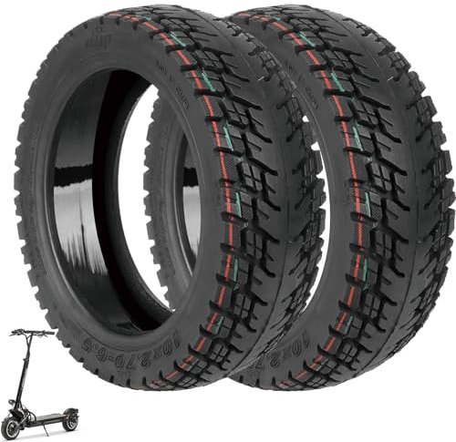 VOLOHAS 10x2,7-6,5 Off-Road Tubeless Ersatzreifen für Smartgyro Speedway/Rockway/Crossover Speedway 5/Dualtron 3/Kugoo G-Booster/G2 Pro Elektroroller Selbst Reparierbar Ersatzräder (2 Stück)