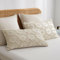 Freyamy Böhmen Kissenbezug 40x80cm 2er Set Beige Getuftet Kariert Boho Kopfkissenbezug Stickerei Shabby Chic Kissenhülle 100% Microfaser Uni Kissenbezug mit Reißverschluss