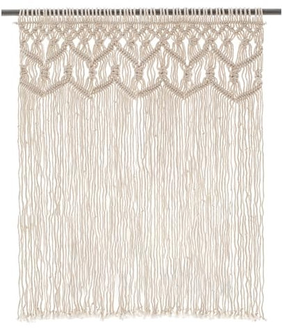 BORDEAG Makramee Vorhang,180 * 100cm Boho Fenster hängen Fenstervorhang,Handgewebter Makramee Türvorhang,Gewebte VorhäNge BohèMe-Stil Für Türen,Raumteiler,Wohnzimmer,Schlafzimmer,Hochzeitsfeier