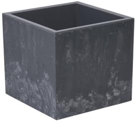 Kreher Pflanzkasten in verschiedenen Formaten und Farben. Tolle marmoriertem Betonoptik in Grau oder Anthrazit! Aus robustem Kunststoff! (Grau, 29x29)