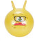 Bubble Store Hüpfball für Kinder mit lustigem Comic-Monster, Durchmesser ca. 45 cm, Tragkraft max. 50 kg (Gelb)