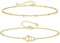 ZENGSING Ketten Armbander für Damen 2 Stück Armband Damen Gold Vergoldet Armkette Edelstahl Ketten Armbänder Verstellbar Armbander Set Frauen Sternenkette Herz-Anhängern Freundin Geschenk (Set H)