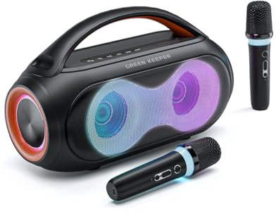 Altavoz Bluetooth Portátil de Karaoke de 200W, Equipado con 2 Micrófonos Inalámbricos para Karaoke, AUX, TF, USB, Ideal para Adultos, Niños, Uso en Interiores, Fiestas y Actividades al Aire Libre