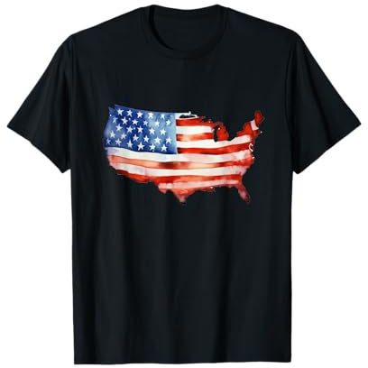 USA t-shirt USA Hoodie United States Flagge Staaten Umriss T-Shirt