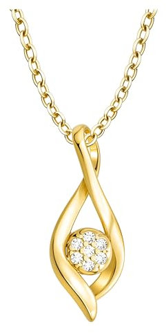 Sofia Milani - Collana da Donna in Argento 925 - Placcata in Oro con Pietra Zircone - Ciondolo a Pietra Zircone - N0831
