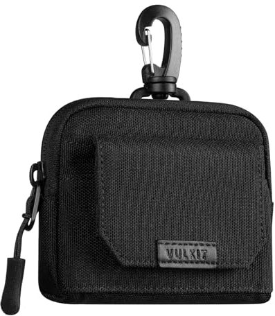 VULKIT Porte Cartes Credit avec Blocage RFID et Fermoir Mousqueton en Plastique, Porte-cartes en Tissu Oxford Résistant à l'eau pour Unisexe, Pochette de Rangement à Clip pour Les Quotidiens Plein Air