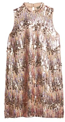 Superdry Damen Minikleid in A-Linie mit Pailletten