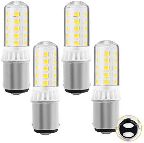 B15D LED Lampe 12V-24V AC, 3W 400 Lumen, Flimmerfrei, CRI85 – B15 Bajonett-Doppelkontakt Für Beleuchtung von Niederspannungsgeräten Boote, Garten- & Landschaftsbeleuchtung (Kaltweiß 6000K, 4er-Set)