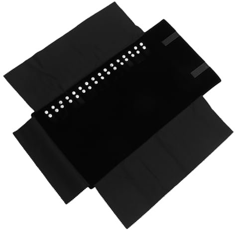 CLISPEED Rollen Kabel Multifunktional Schmuck Aufhänger Ring Banker Stand Medaillenvitrine Taschen Bevorzugen Beutelteiler Stapelbare Speicherboxen Reisen Tabletts Flanell Black
