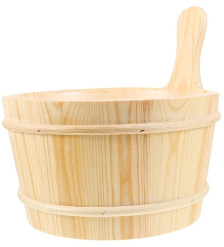 BESPORTBLE Holzfass Sauna Eimer Naturholz Saunakübel Mit Griff Für Sauna Badezimmer Spa Hochwertiges Holzmaterial Langlebig Und Verschleißfest