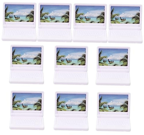 VANZACK 10pcs Mini Laptop Model for Doll House Creative Miniature Accessories for Fantasy Miniature Scenes and Doll House Layout Props