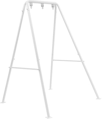 Armature de fauteuil suspendu avec crochets, cadre portable pour fauteuil suspendu, cadre de hamac robuste pour intérieur/extérieur, convient à la plupart des fauteuils suspendus (blanc)