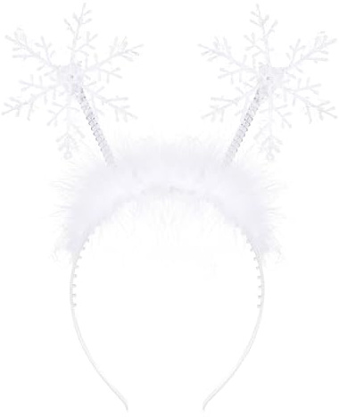 VICASKY 2 Stücke Schneeflocke Stirnband Für Frauen Kostüm Weihnachten Stirnbänder Frohe Haarbänder Kopf Boppers Kopfschmuck Requisiten 25, 00x23, 00x1, 00 Cm