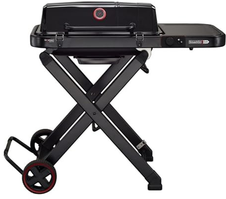 Grillstream Smashgrill Go Portable Gas Barbecue, Black (Pack of 1) | Large Flat Plate Cooking Area, Folds Flat for Easy Transport, Heavy-Duty Wheels, User-Friendly Setup