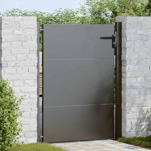 Refined Puerta de jardín Negro 105 x 125 cm