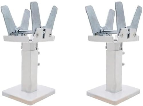 Adjustable Steel Radiator Floor Mounting Leg Kit - White + Silver (2 Brackets) A