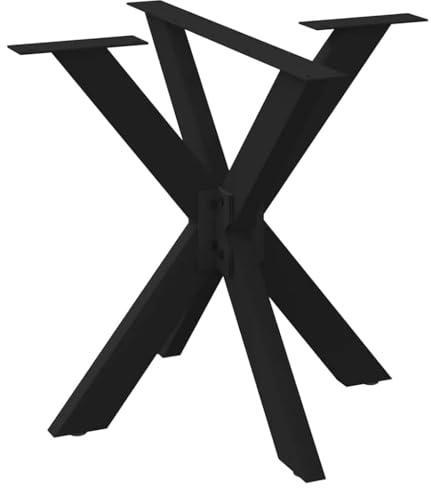 ULUYYUC Pied de table araignée - Noir - 85 x 85 cm - Hauteur réglable 72-73 cm - Acier revêtu par pulvérisation - Design moderne - Pieds de table à manger en métal robuste - Pour salon, cuisine