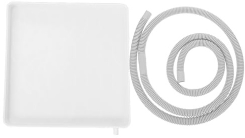 TOMETURE 1 bac de récupération d'eau pour climatiseur avec tuyau de drainage de 5 m - Bac de récupération carré de 40 cm pour climatiseur de fenêtre - en plastique pour de maison ou de