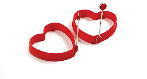 Norpro Heart Pancake/ Egg Rings, Red
