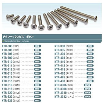 Titanium hex pan bis (6 pieces) 3 x 20 NTR-320 (Japan import / The package and the manual are written in Japanese)